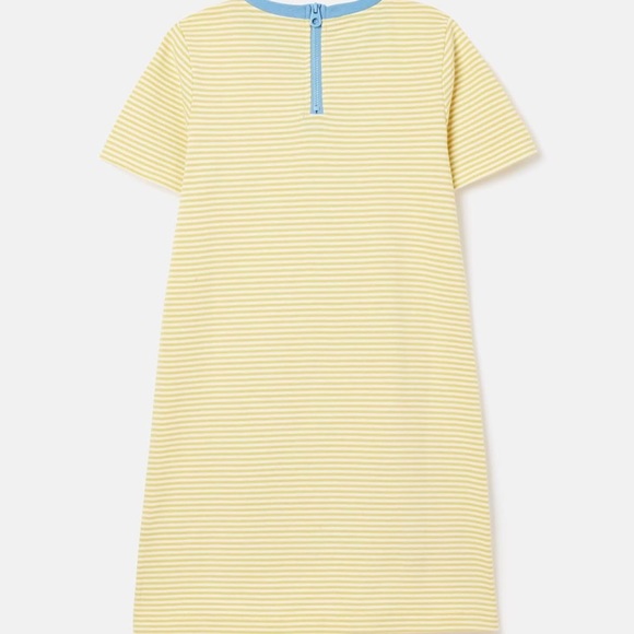 Joules Girls Size 4 Rosalee Short Sleeve A-Line Dress Yellow White Stripe NWT - Picture 5 of 5